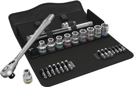 Wera Zyklop Metal 8100 SC 8 Dugókulcs készlet Metrikus 1/2 (12,5 mm) 28 részes 05004078001