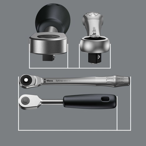 Wera Zyklop Metal 8100 SC 8 Dugókulcs készlet Metrikus 1/2 (12,5 mm) 28 részes 05004078001 8. kép