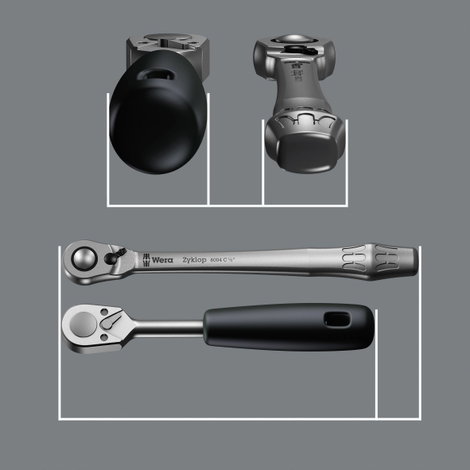 Wera Zyklop Metal 8100 SC 8 Dugókulcs készlet Metrikus 1/2 (12,5 mm) 28 részes 05004078001 9. kép