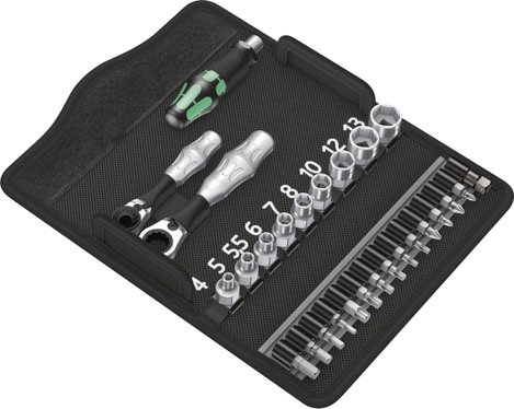Wera KK Zyklop Mini 2 Dugókulcs készlet Metrikus 1/4 (6,3 mm) 27 részes 05135918001