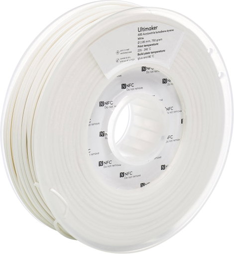 UltiMaker ABS - M2560 White 750 - 206127 Ultimaker 3D nyomtatószál ABS műanyag 2.85 mm 750 g Fehér 1 3. kép