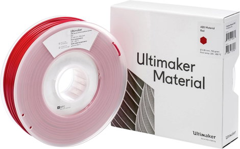 UltiMaker ABS - M2560 Red 750 - 206127 Ultimaker 3D nyomtatószál ABS műanyag 2.85 mm 750 g Piros 1 d