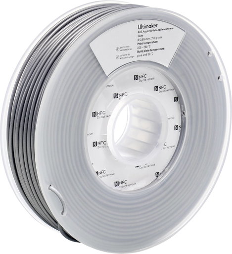 UltiMaker ABS - M2560 Silver 750 - 206127 Ultimaker 3D nyomtatószál ABS műanyag 2.85 mm 750 g Ezüst 4. kép