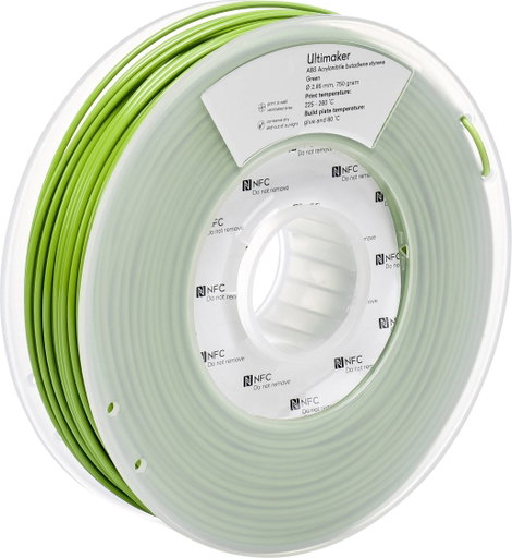 UltiMaker ABS - M2560 Green 750 - 206127 Ultimaker 3D nyomtatószál ABS műanyag 2.85 mm 750 g Zöld 1 4. kép