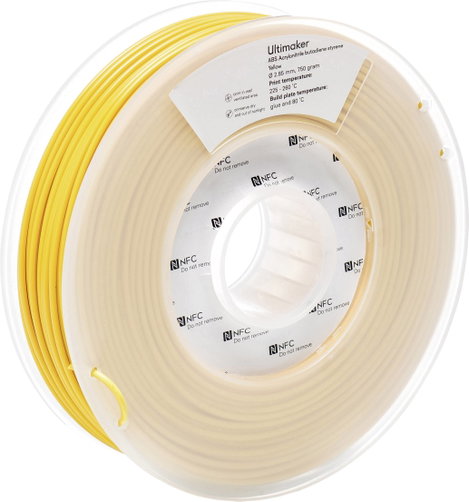 UltiMaker ABS - M2560 Yellow 750 - 206127 Ultimaker 3D nyomtatószál ABS műanyag 2.85 mm 750 g Sárga  3. kép