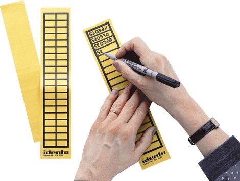 TE Connectivity 6-1768019-8 Kábel címke EK 19 x 11 mm Feliratozó mező színe: Sárga Etikettek száma: 3. kép