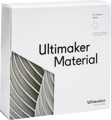 Ultimaker 8718836374890 PCA - M3577 White 750 - 212674 3D nyomtatószál PC (polikarbonát) 2.85 mm 750 5. kép