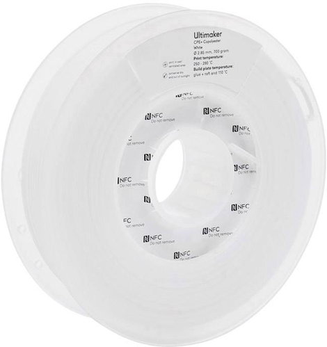 UltiMaker 1645 Ultimaker 3D nyomtatószál CPE+ vegyileg ellenálló 2.85 mm 700 g Fehér 1 db 2. kép