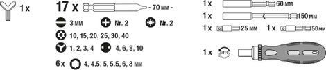 Bit készlet, 92 részes, kwb 106800 2. kép