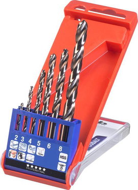kwb 428040 Hss-Co Fém spirálfúró készlet 6 részes 2 mm, 3 mm, 4 mm, 5 mm, 6 mm, 8 mm M35 DIN 338 Hen