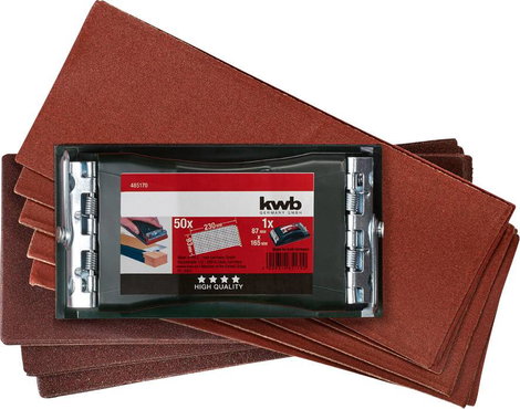 kwb 485170 PROFI kézi daráló készlet, 50 csiszolószalaggal 93 x 230 mm 1 db