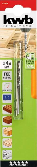kwb 511904 Fa spirál fúró 4 mm Teljes hossz 75 mm 1 db 2. kép