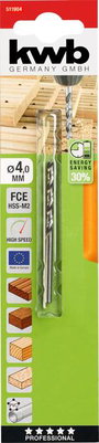 kwb 511904 Fa spirál fúró 4 mm Teljes hossz 75 mm 1 db 2. bélyegkép