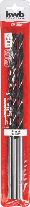 kwb 511890 Fa spirál fúró készlet 3 részes 6 mm, 8 mm, 10 mm Teljes hossz 250 mm 1 db 2. kép