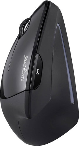 Perixx Perimice-713L Ergonomikus egér USB Optikai Fekete 5 Gombok 2000 dpi Ergonómikus