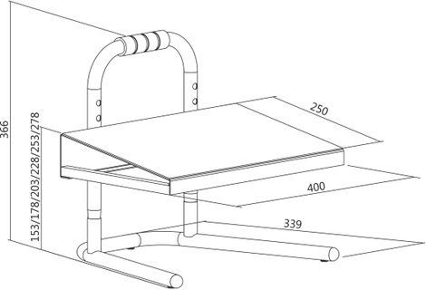 LogiLink EO0007 neu Lábtámasz (Sz x Mé) 400 mm x 339 mm Ergonomikus, Állítható magasság, Habszivacs  5. kép