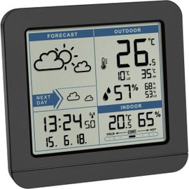 Vezeték nélküli digitális időjárásjelző állomás 2 napos előrejelzéssel, fekete, TFA Sky 35.1152.01