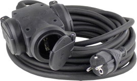 AS Schwabe 60450 Áram Hosszabbítókábel 16 A Fekete 30.00 cm H07RN-F 3G 1,5 mm²