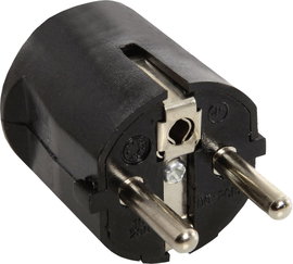 AS Schwabe 45032 Védőérintkezős dugó Műanyag 230 V Fekete IP20