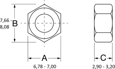 PB Fastener ANSI B18.2.4.1M-1979 (R1995) 702357 Hatlap anyák M6 Kerámia 1 db 2. kép