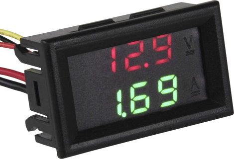 Digitális beépíthető mérőműszer, feszültség és árammérő modul, 0 - 99 V/0 - 9,99 A, Joy-it VAM10010