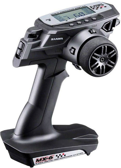 SANWA MX-6 Dry Pisztolymarkolatos távirányító 2,4 GHz Csatornák: 3 Vevővel