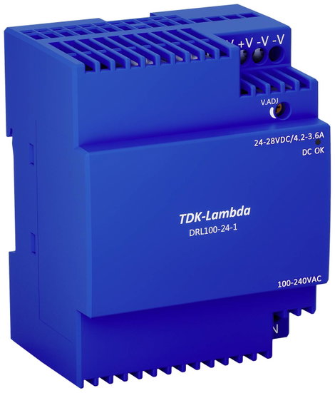 Kalapsín tápegység 24 V 3,67 A 100,8 W, TDK-Lambda DRL100-24-1