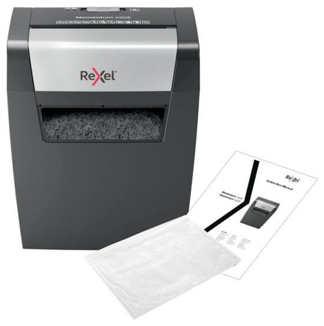 Rexel Momentum X308 Iratmegsemmisítő 8 lap Részecskevágás 5 x 42 mm P-3 15 l Szintén megsemmisíti Ge 2. kép