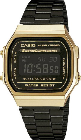 Casio Kvarc Karóra A168WEGB-1BEF (H x Sz x Ma) 38.6 x 36.3 x 9.6 mm Arany Ház anyaga=Műgyanta Anyag 