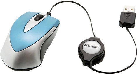 Verbatim Go Mini WLAN egér USB Optikai Karibi kék 3 Gombok 1000 dpi Kábeltekercselővel 3. kép