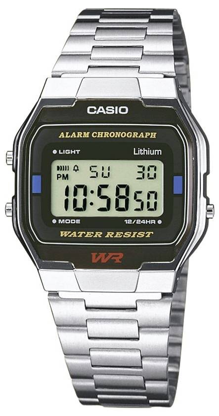Casio Kronográf Karóra A163WA-1QES (H x Sz x Ma) 36.8 x 33 x 9.1 mm Ezüst Ház anyaga=Nemesacél Anyag