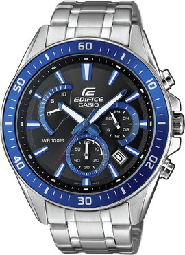 Casio Kronográf Karóra EFR-552D-1A2VUEF (H x Sz x Ma) 53 x 47 x 12.3 mm Ezüst-kék Ház anyaga=Nemesac