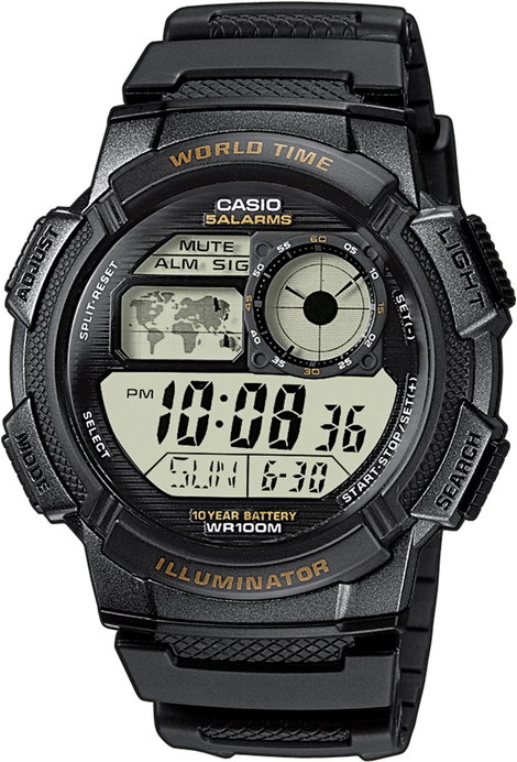 Casio Kvarc Karóra AE-1000W-1AVEF (H x Sz x Ma) 48.1 x 43.7 x 13.7 mm Fekete Ház anyaga=Műgyanta Any