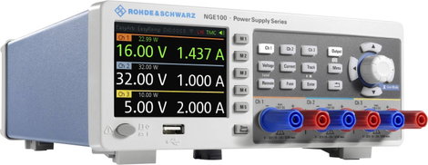 Rohde & Schwarz NGE103B Labortápegység, szabályozható 0 - 32 V/DC 0 - 3 A 100 W USB OVP, Távirányíth 2. kép