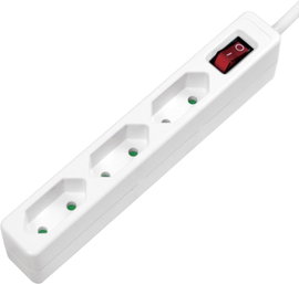 LogiLink LPS230 Elosztó kapcsolóval 3 részes Fehér Csatlakozó dugó 1 db