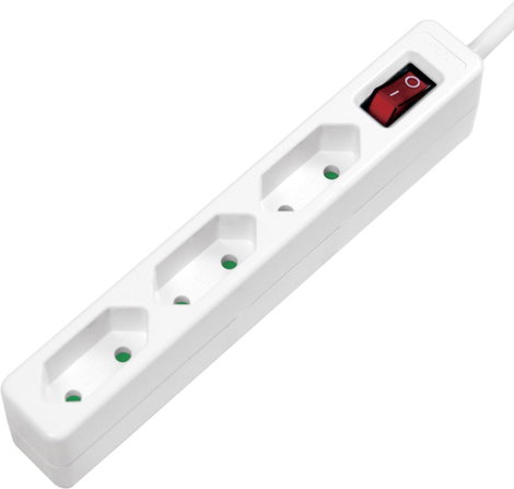 LogiLink LPS230 Elosztó kapcsolóval 3 részes Fehér Csatlakozó dugó 1 db