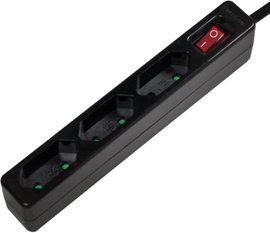 LogiLink LPS230B Elosztó kapcsolóval 3 részes Fekete Csatlakozó dugó 1 db