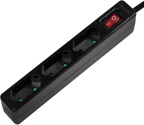 LogiLink LPS230B Elosztó kapcsolóval 3 részes Fekete Csatlakozó dugó 1 db