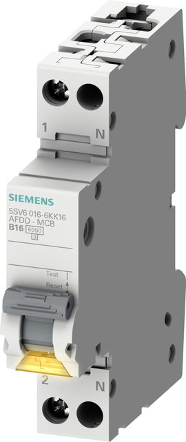 Siemens 5SV60167KK16 Tűzvédelmi kapcsoló Biztosíték méret = 1 2 pólusú 16 A 230 V 1 db