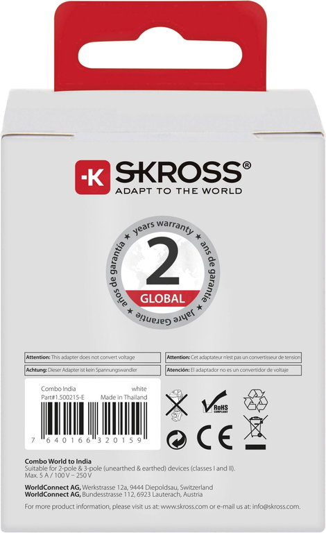 Skross 1.500215-E Úti adapter CO W to IND 7. kép