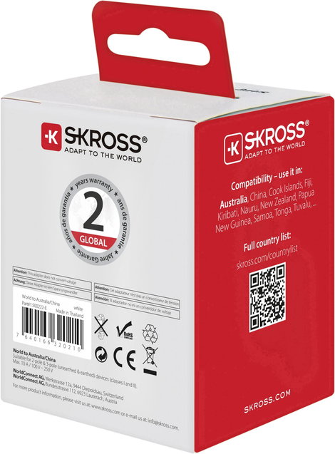 Skross 1.500222-E Úti adapter CA W to AUS/CHINA 8. kép