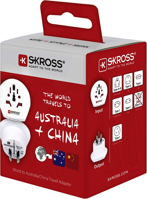 Skross 1.500222-E Úti adapter CA W to AUS/CHINA 9. kép