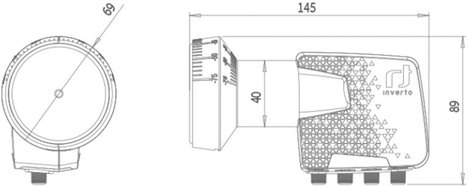 Inverto HOME PRO Quattro LNB Résztvevők száma: 4 Feed méret: 40 mm Fehér 2. kép