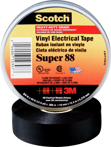 Scotch SUPER88-25X33 Szigetelőszalag Scotch® Fekete (H x Sz) 33 m x 25 mm 1 db
