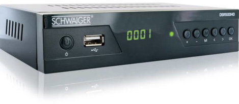 Schwaiger DSR500HD HD-SAT vevő Előlapi USB Tunerek száma: 1