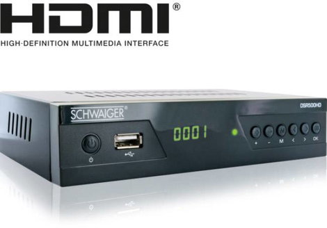Schwaiger DSR500HD HD-SAT vevő Előlapi USB Tunerek száma: 1 2. kép