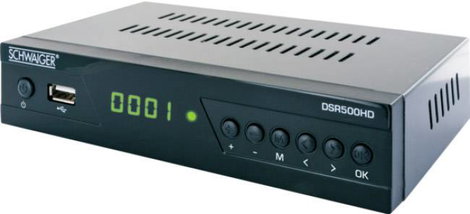 Schwaiger DSR500HD HD-SAT vevő Előlapi USB Tunerek száma: 1 6. kép