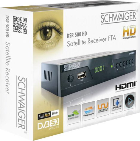 Schwaiger DSR500HD HD-SAT vevő Előlapi USB Tunerek száma: 1 8. kép