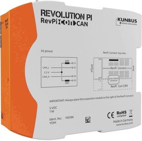 Kunbus PR100286 RevPi Con CAN Busz modul 1 db 2. kép