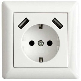 LEDmaxx 106648 1 részes Süllyeszthető dugalj USB-vel, Gyermekvédelem Fehér